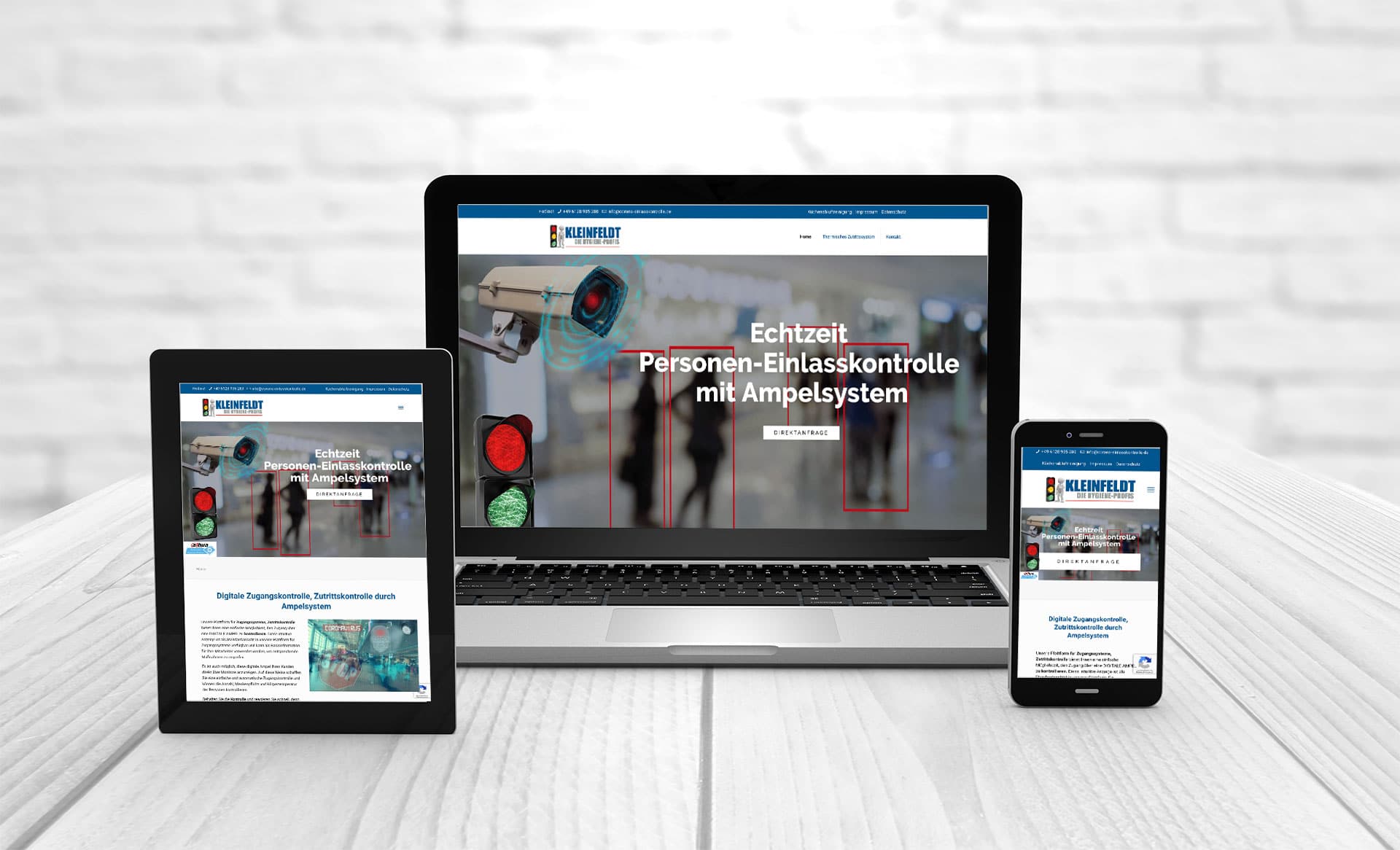 Professional web design, references Corona admission control