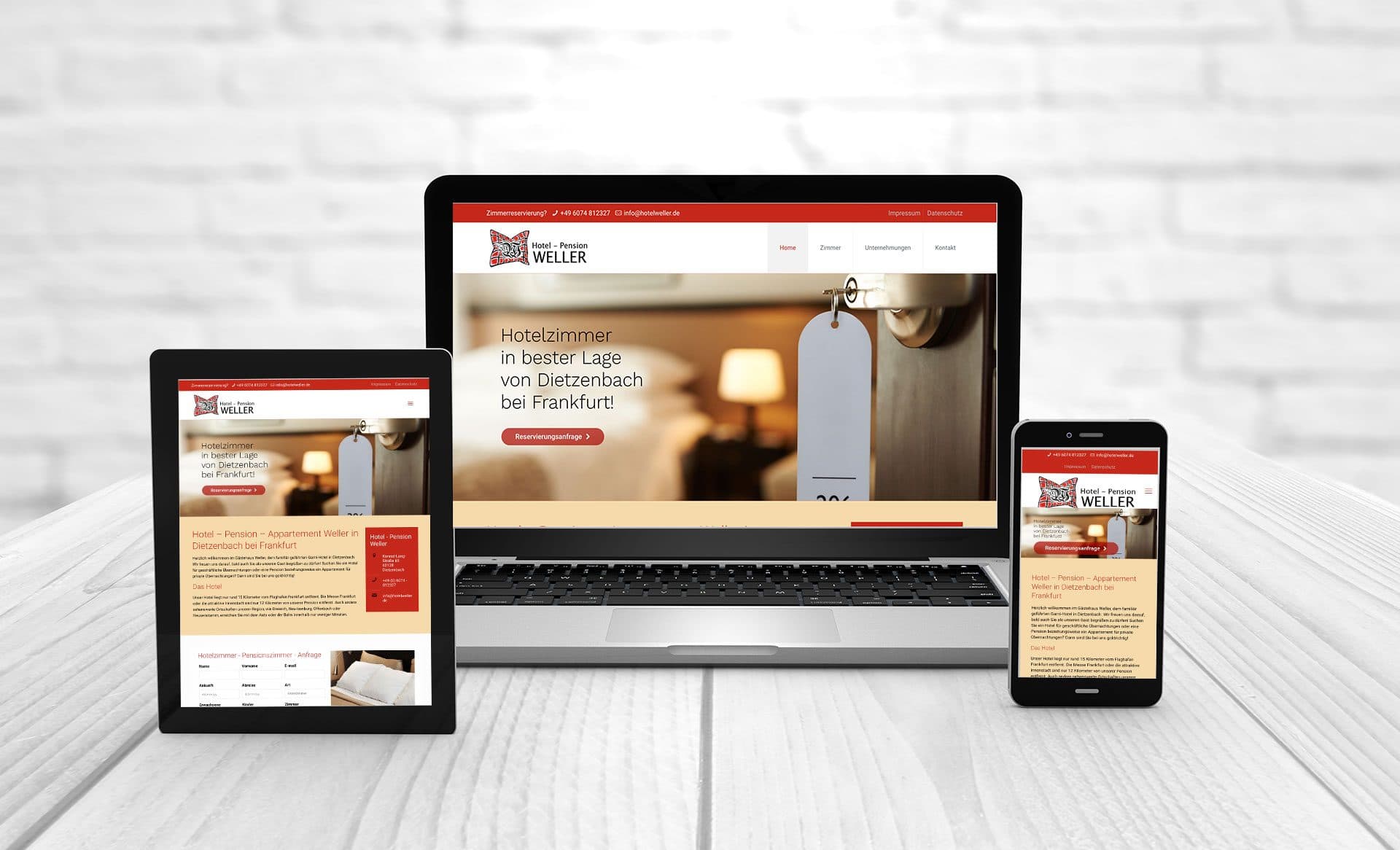 Professional web design, references Hotel-Weller