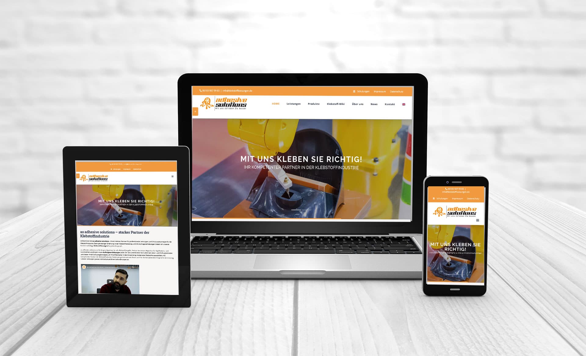 Professional web design, references adhesive solution