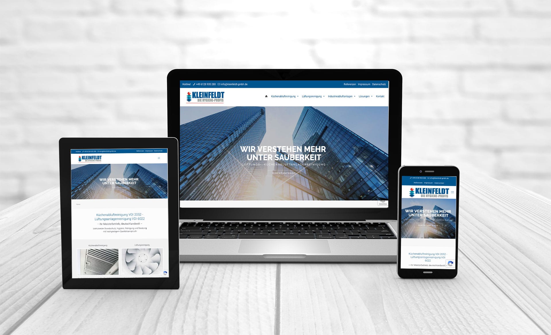 Professionelles Webdesign, Referenzen Kleinfeldt Küchenabluftrinigung