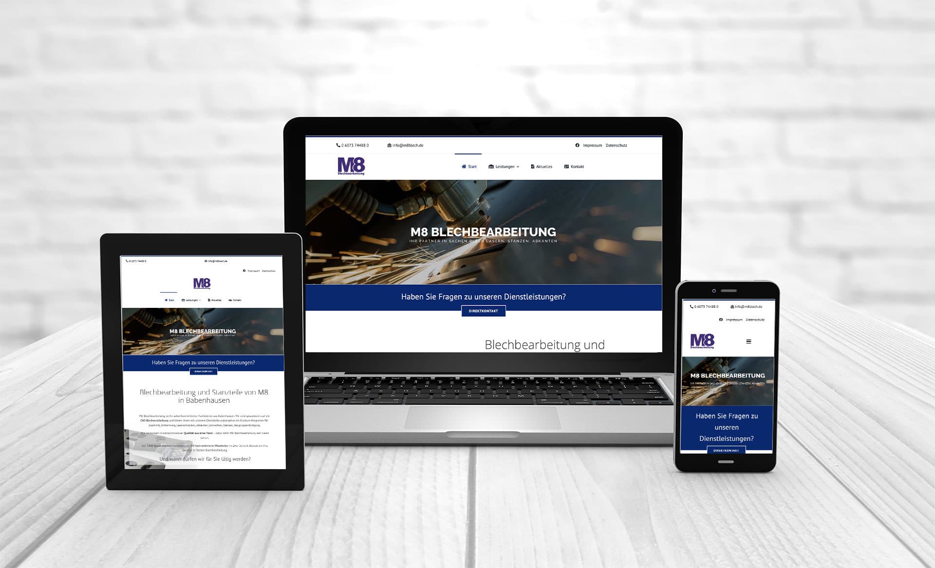 Professionelles Webdesign M8 Blechbearbeitung