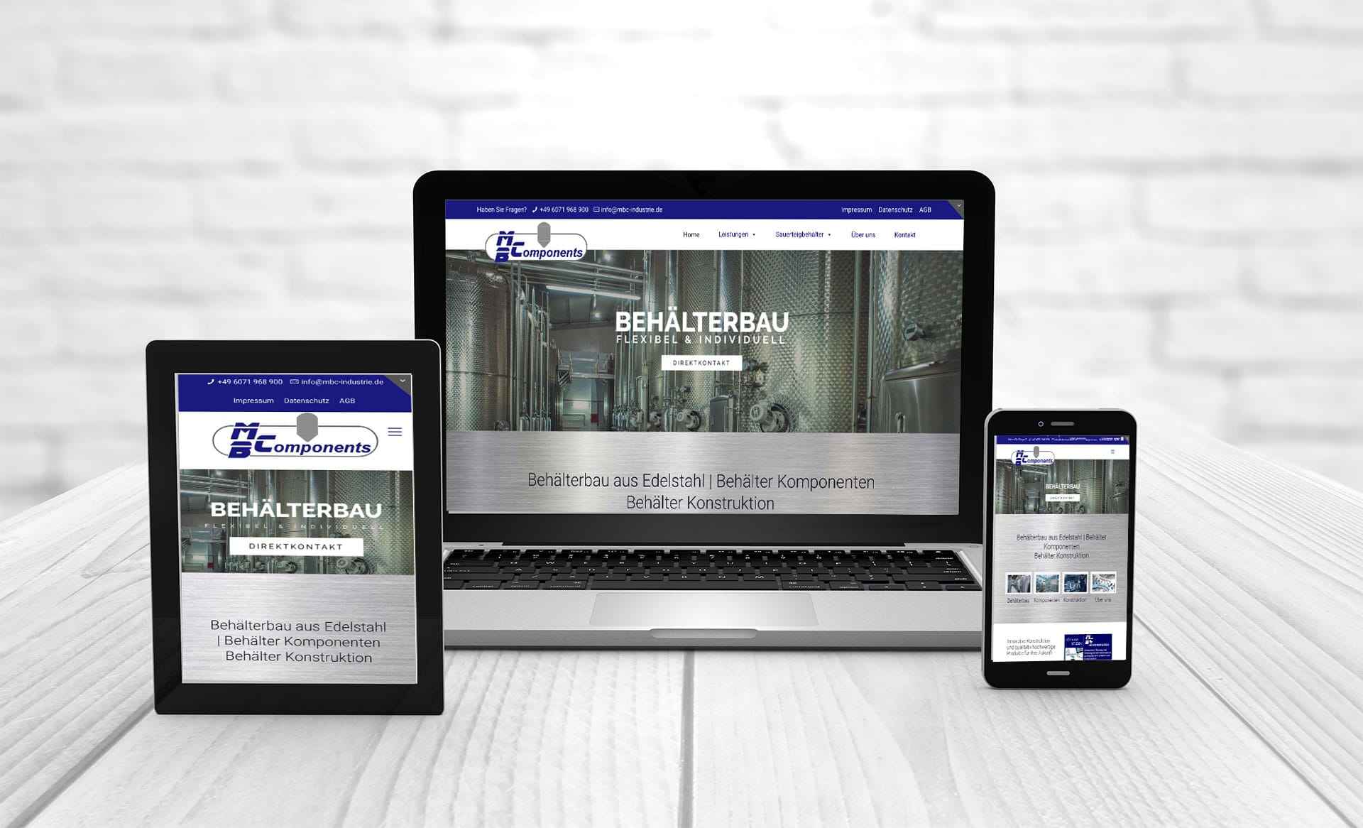 Professional web design, references MBComponents container construction