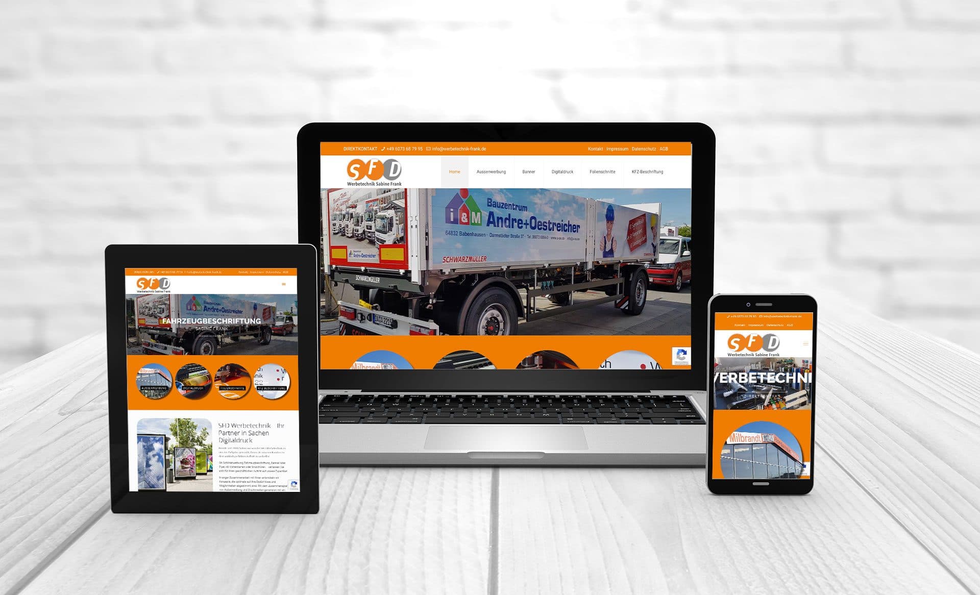 Professional web design, references Werbetechnik-Frank