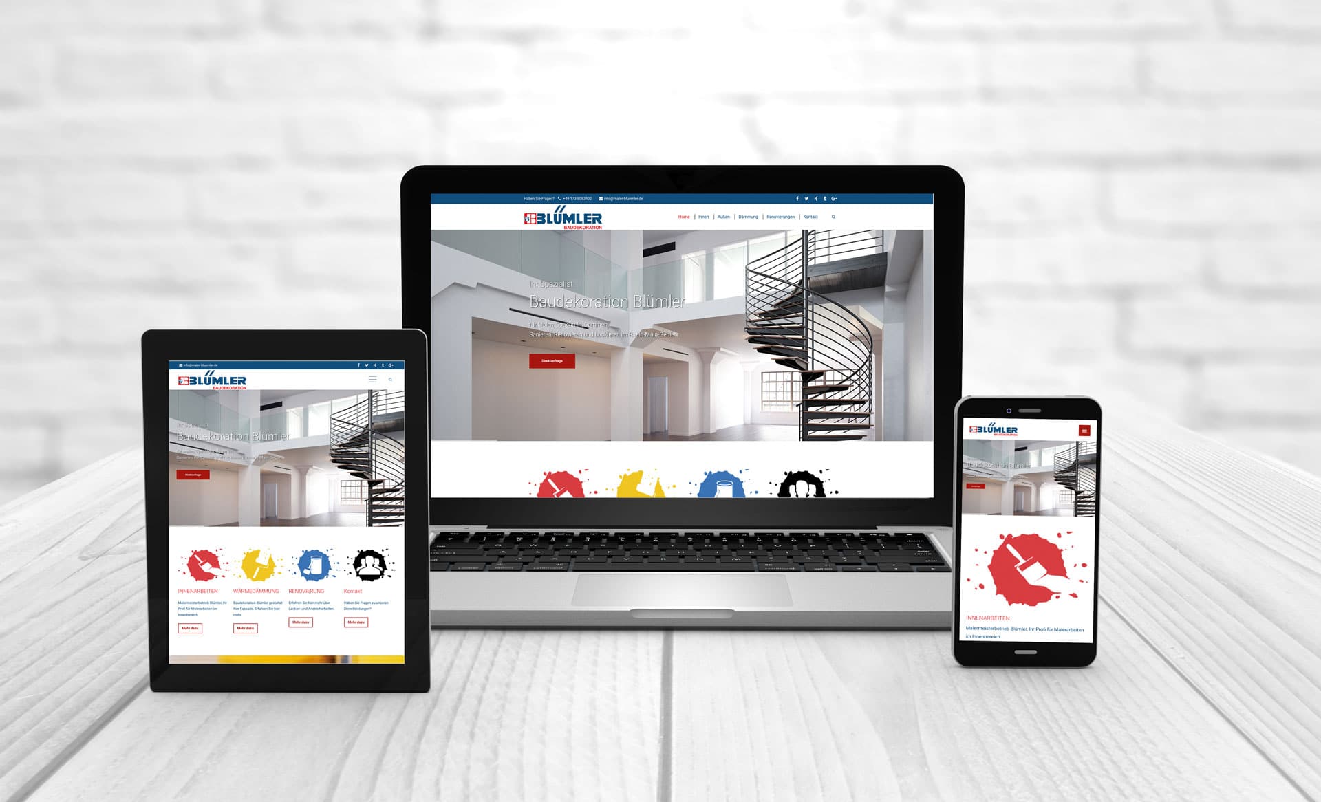 Professional web design, building decoration R. + H. Blümler