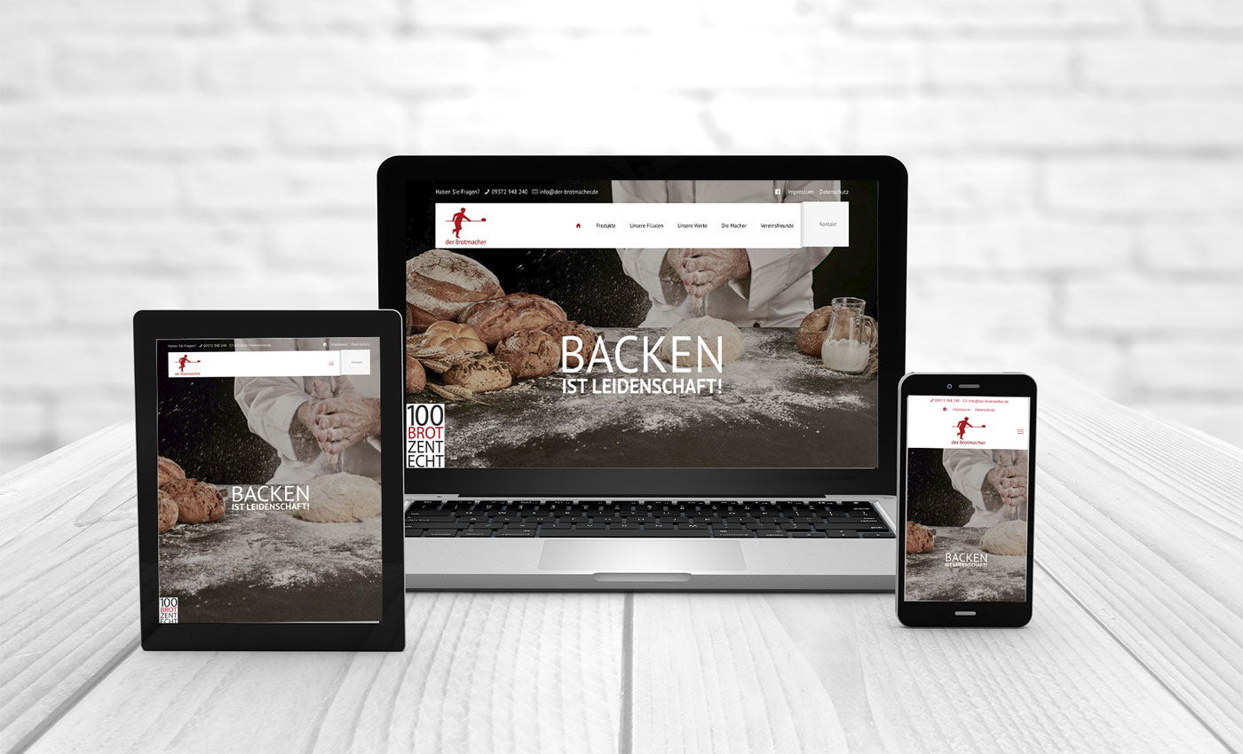 Professional web design, references of the bread maker