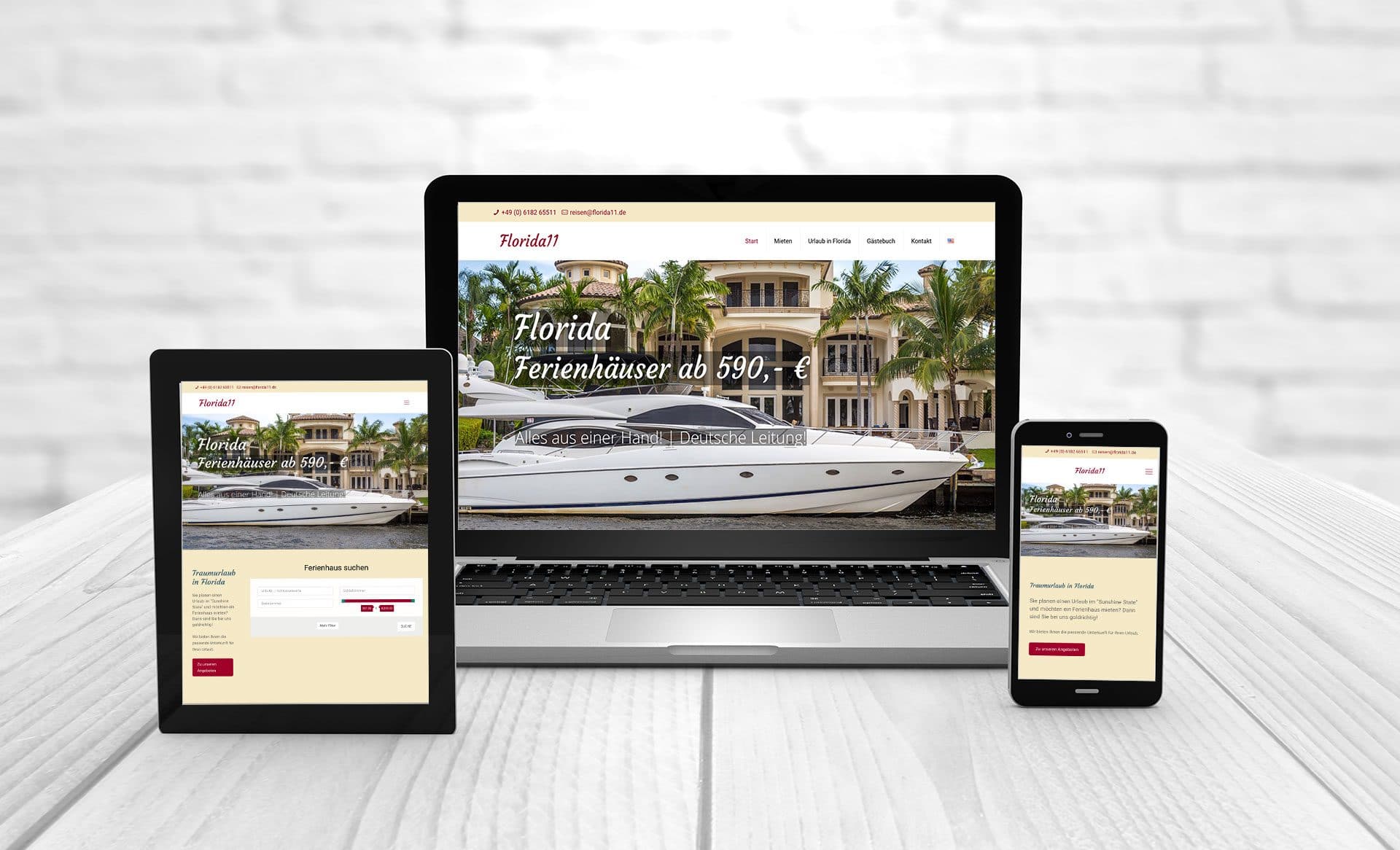 Professional web design, references ferienhaus-florida