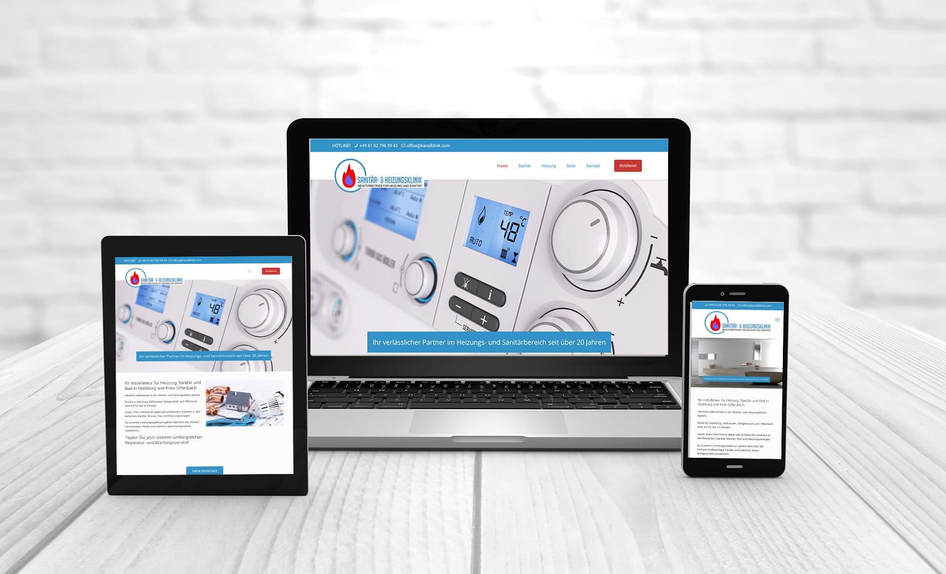Professional web design, references heating clinic Agosta