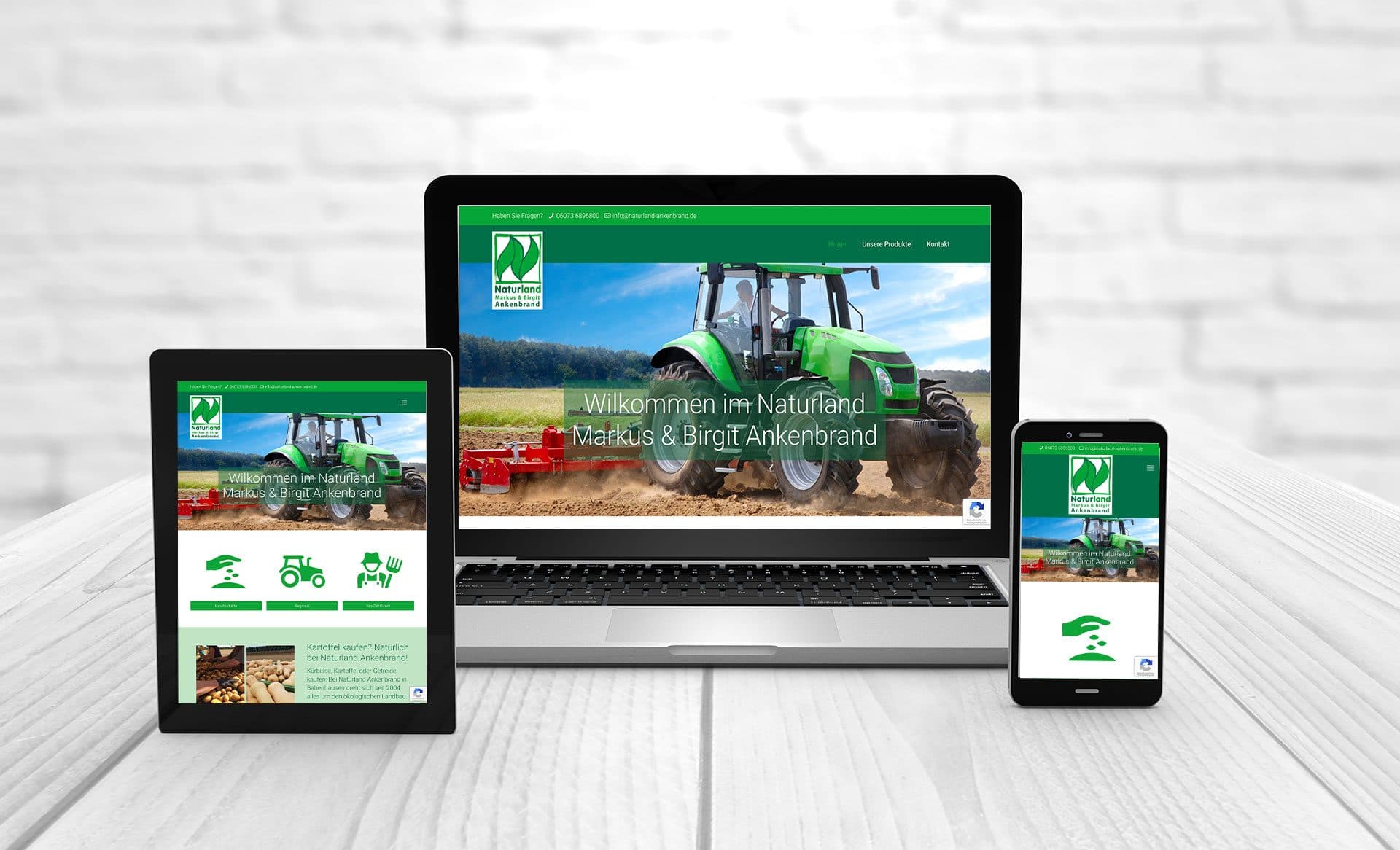 Professional web design, references naturland-ankenbrand