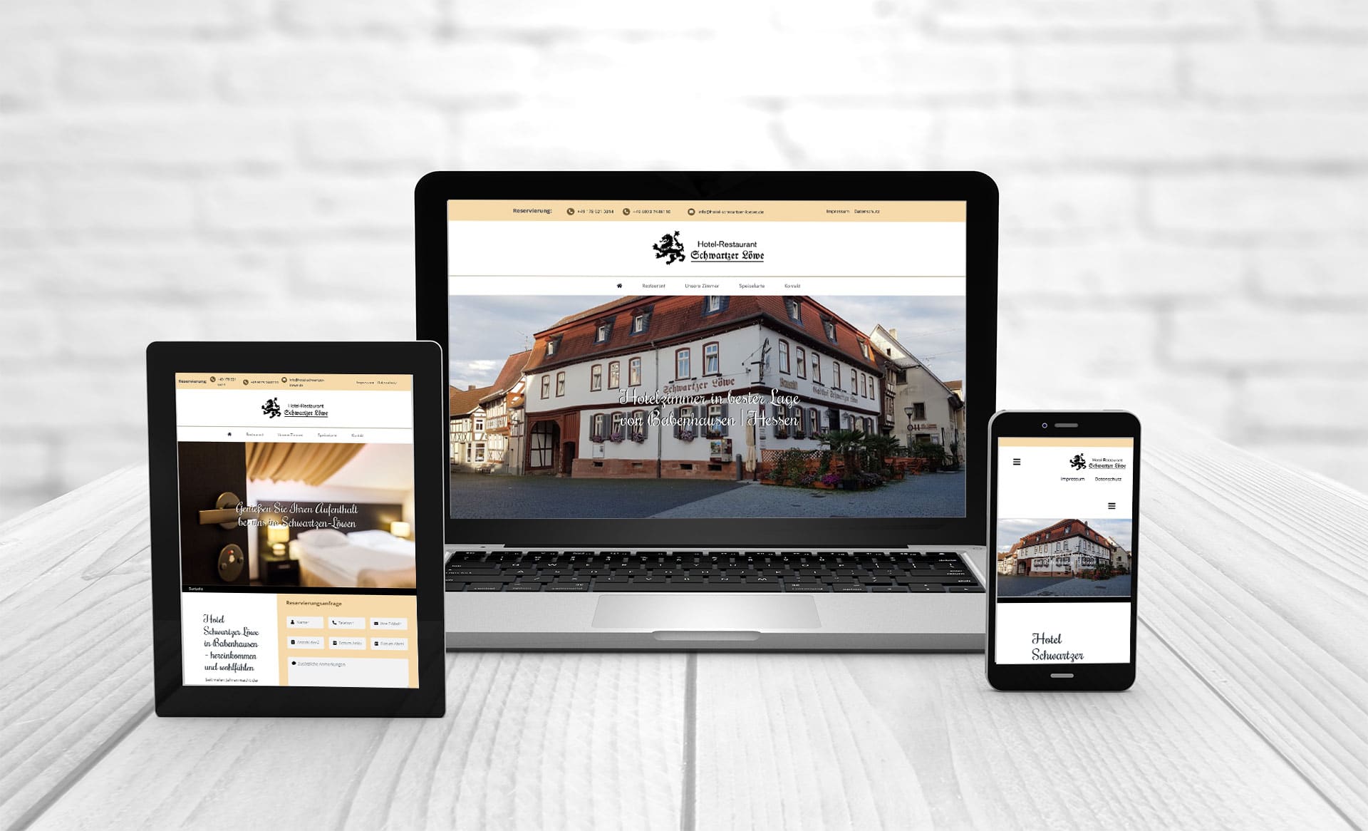 Professional web design Hotel Restaurant Schwartzer-Löwe Babenhausen