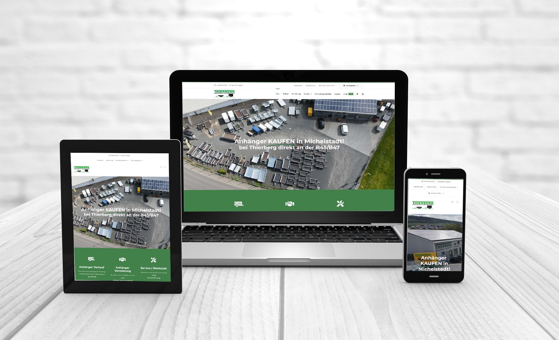 Professional web design for trailer specialist Thierberg Michelstadt