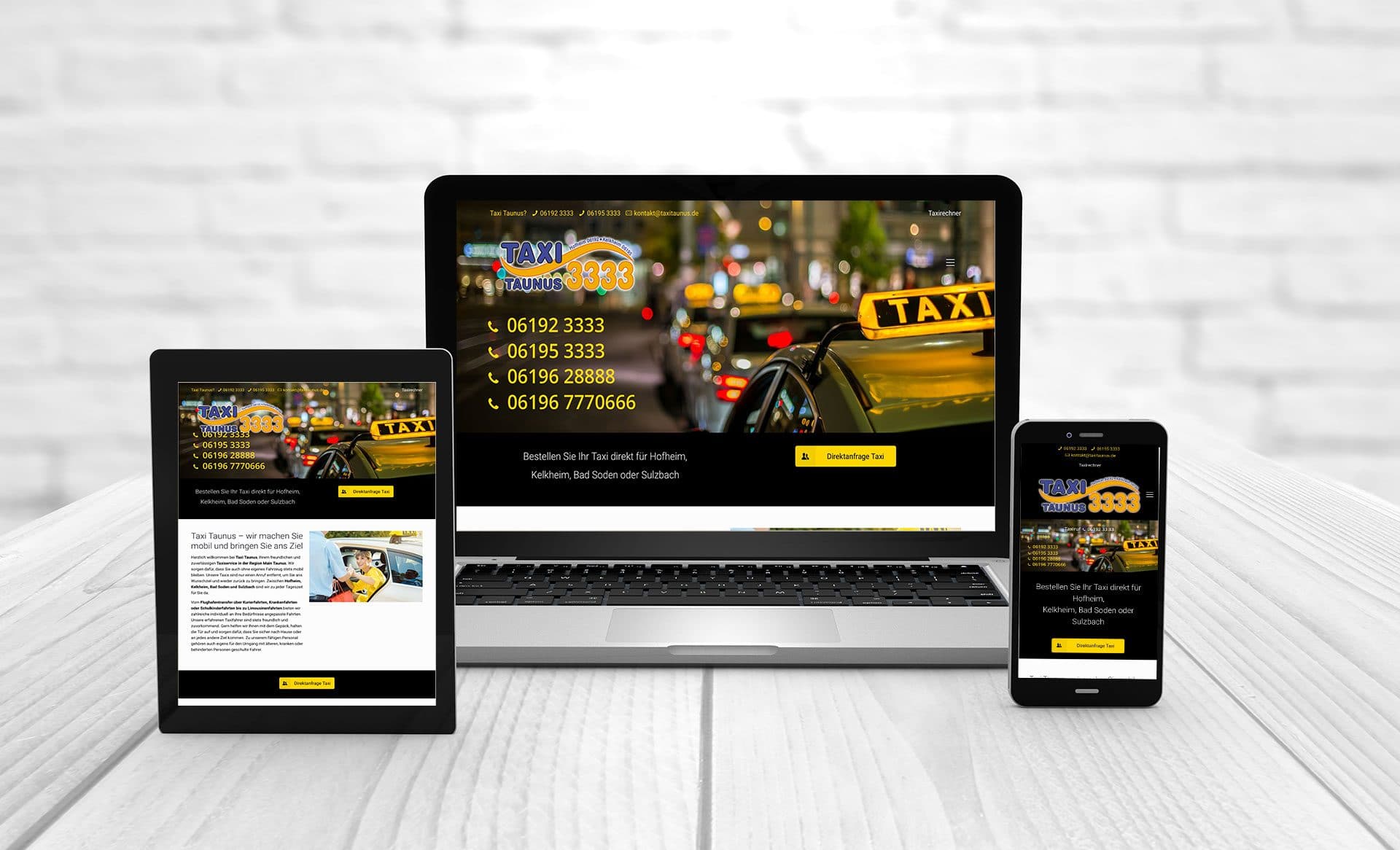 Professional web design, references taxitaunus