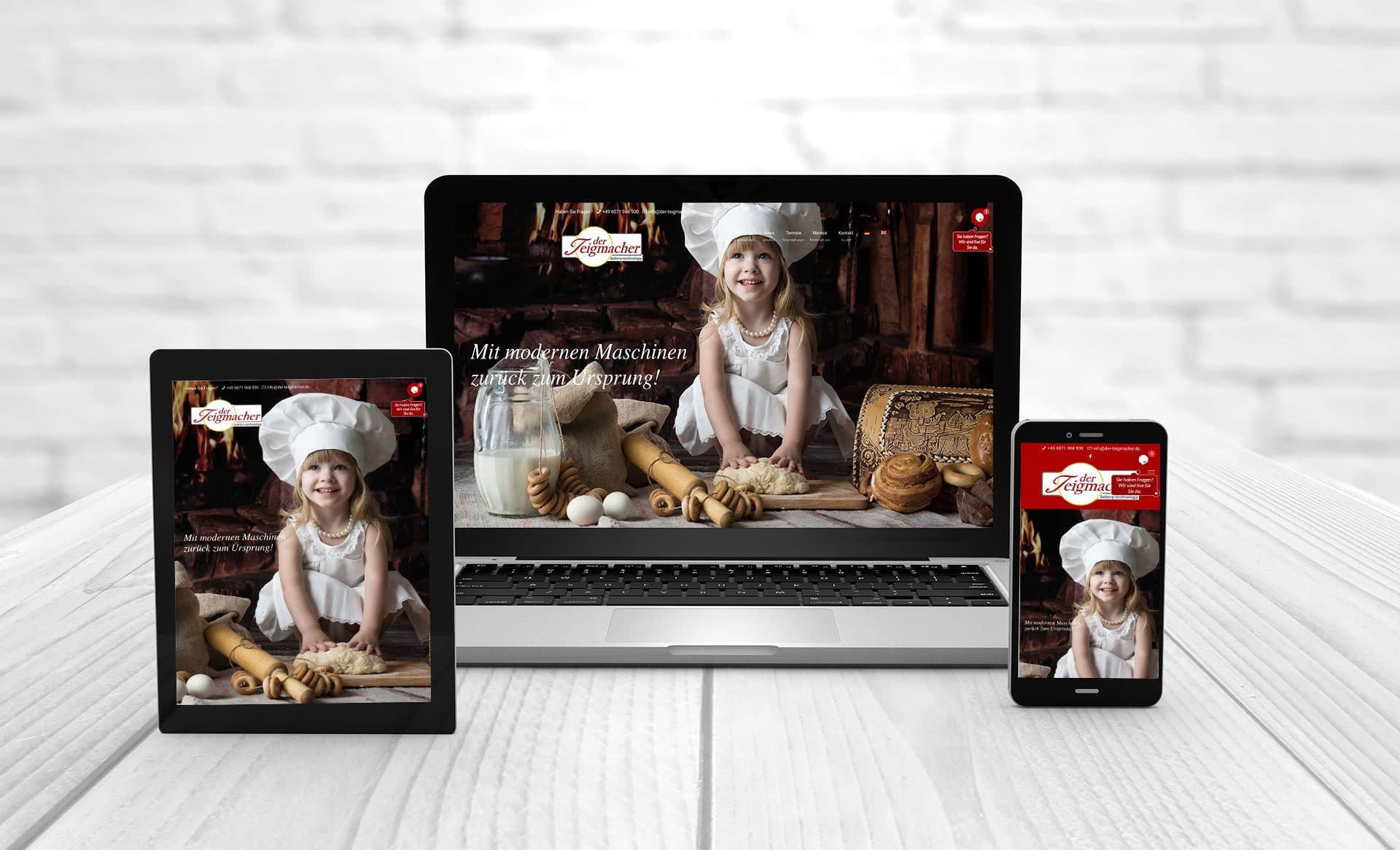 Professional web design, references from the dough makers