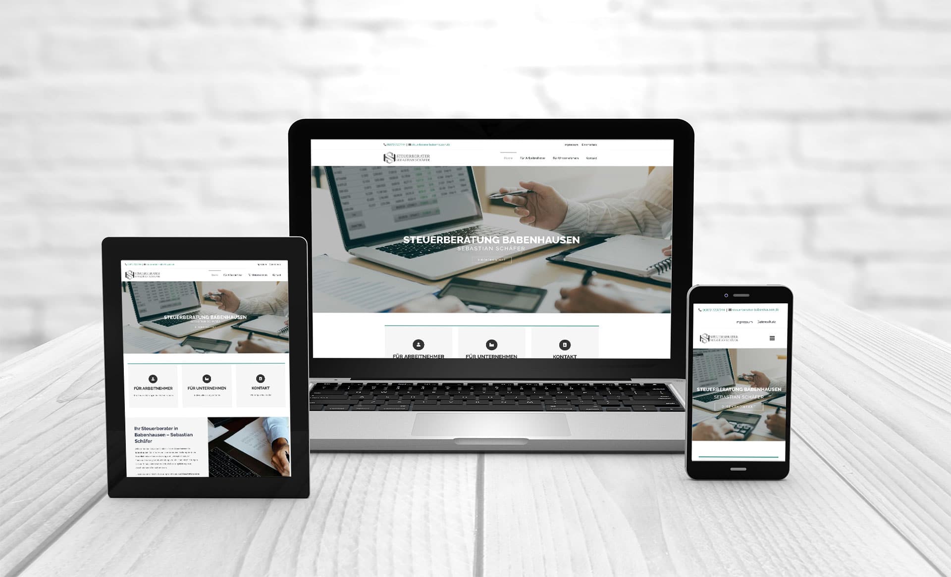 Professional web design Create website References Steuerberater Schaefer