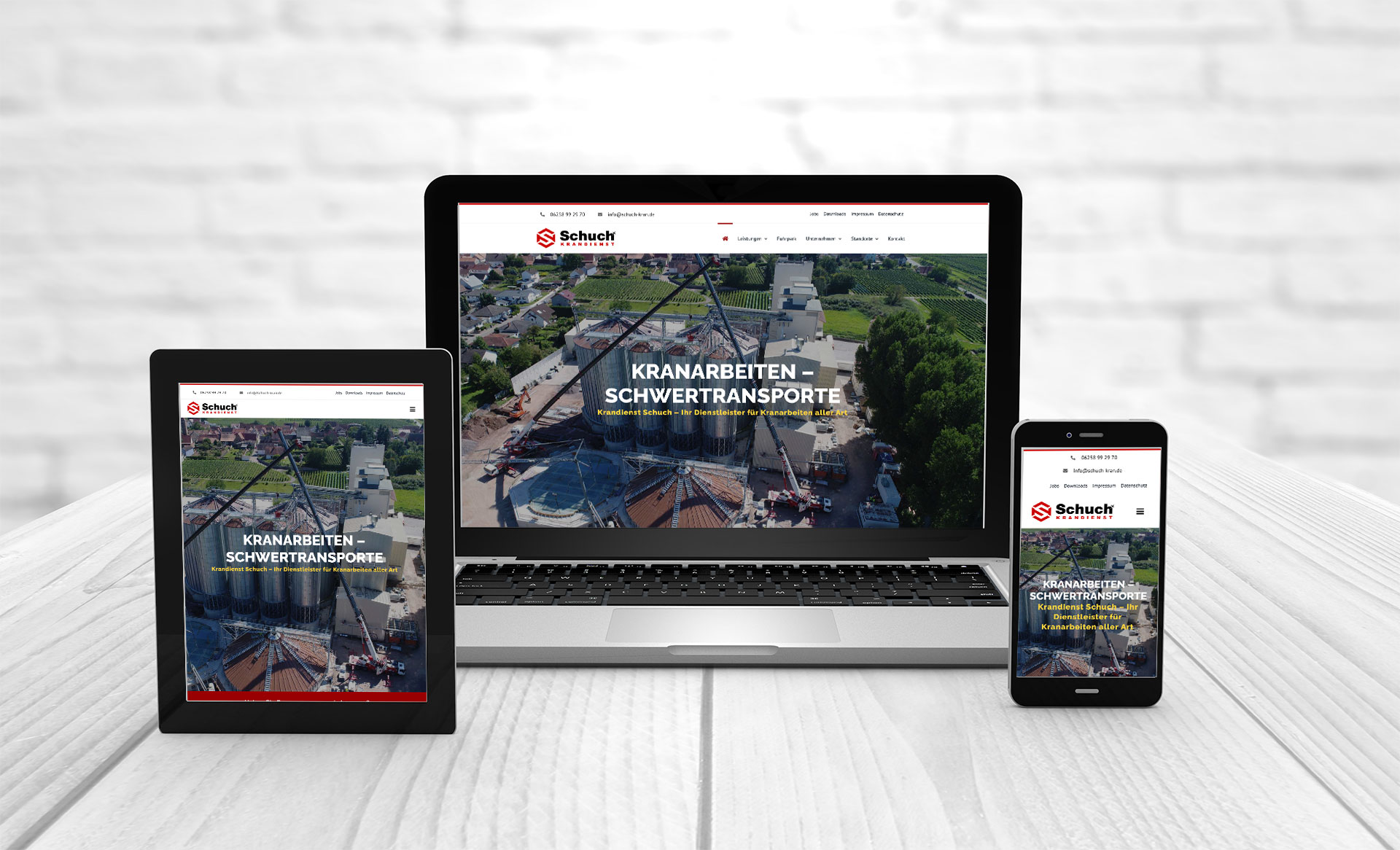 Professional web design create website Schuch Kran
