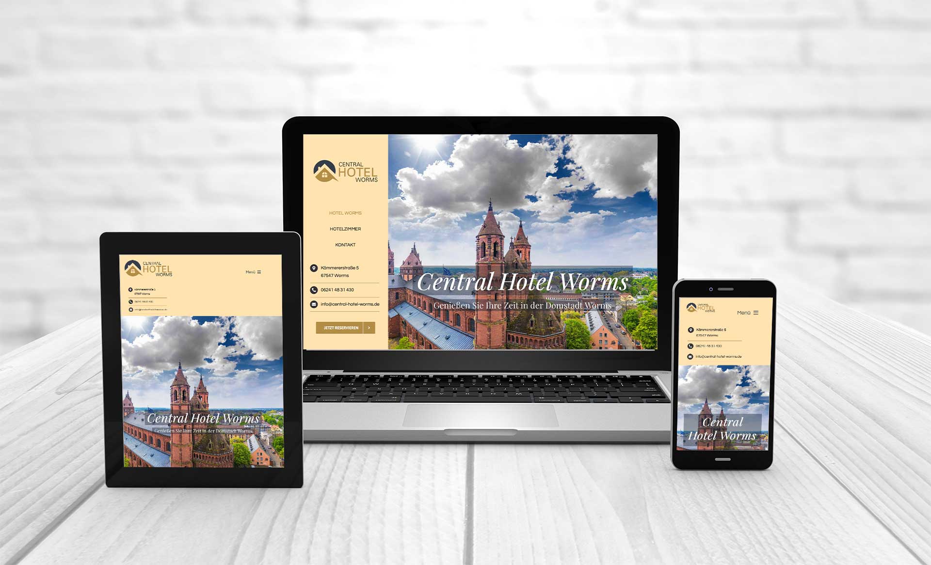 Webdesign, Webseite erstellen, Referenzen Central-Hotel Worms